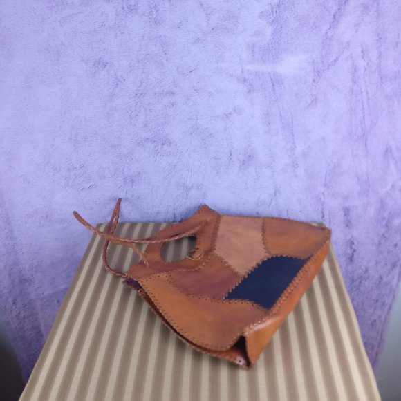 Leather Tote, Shoulder bag, Hobo, Weave/Whipstitch Brown 100% Leather - Picture 7 of 13